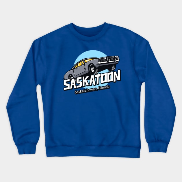 Saskatoon Street Revival Vintage Comic Branding Crewneck Sweatshirt by Stooned in Stoon